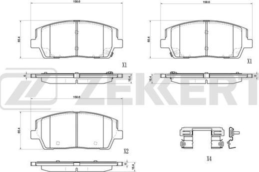 Zekkert BS-1152 - Kit pastiglie freno, Freno a disco autozon.pro