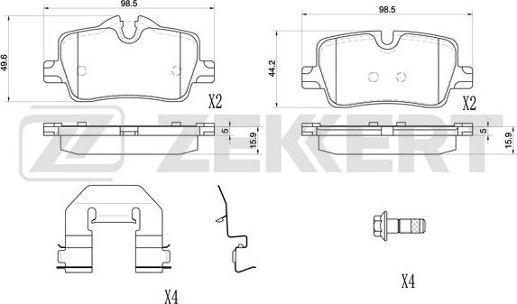 Zekkert BS-1169 - Kit pastiglie freno, Freno a disco autozon.pro