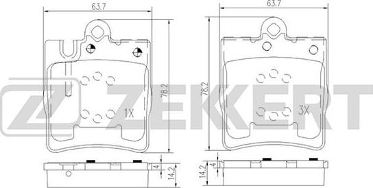 Zekkert BS-1165 - Kit pastiglie freno, Freno a disco autozon.pro