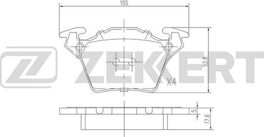 Zekkert BS-1160 - Kit pastiglie freno, Freno a disco autozon.pro