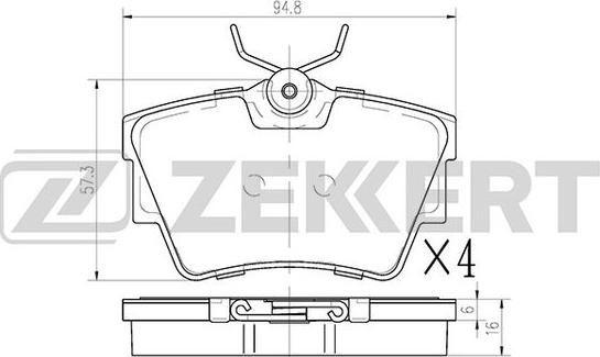 Zekkert BS-1162 - Kit pastiglie freno, Freno a disco autozon.pro