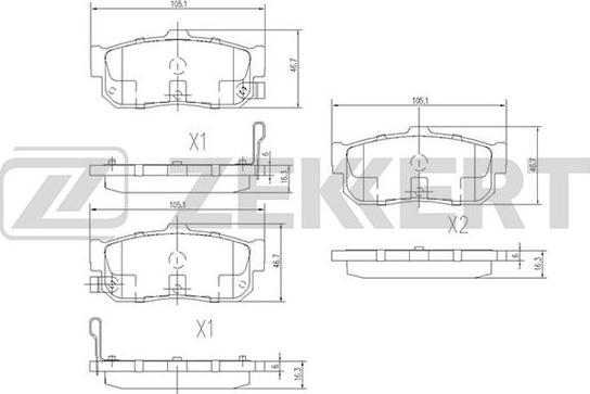 Zekkert BS-1104 - Kit pastiglie freno, Freno a disco autozon.pro