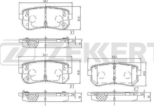 Zekkert BS-1105 - Kit pastiglie freno, Freno a disco autozon.pro