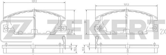 Zekkert BS-1101 - Kit pastiglie freno, Freno a disco autozon.pro