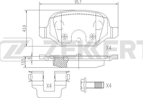 Zekkert BS-1108 - Kit pastiglie freno, Freno a disco autozon.pro