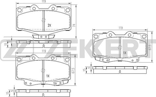 Zekkert BS-1103 - Kit pastiglie freno, Freno a disco autozon.pro