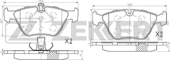 Zekkert BS-1102 - Kit pastiglie freno, Freno a disco autozon.pro