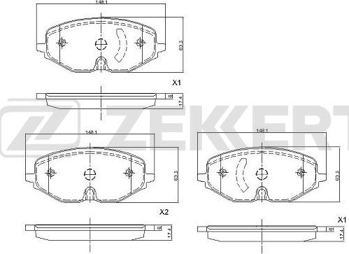 Zekkert BS-1119 - Kit pastiglie freno, Freno a disco autozon.pro