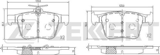 Zekkert BS-1114 - Kit pastiglie freno, Freno a disco autozon.pro