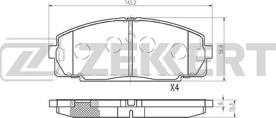 Zekkert BS-1110 - Kit pastiglie freno, Freno a disco autozon.pro