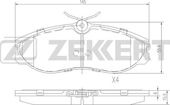 Zekkert BS-1112 - Kit pastiglie freno, Freno a disco autozon.pro