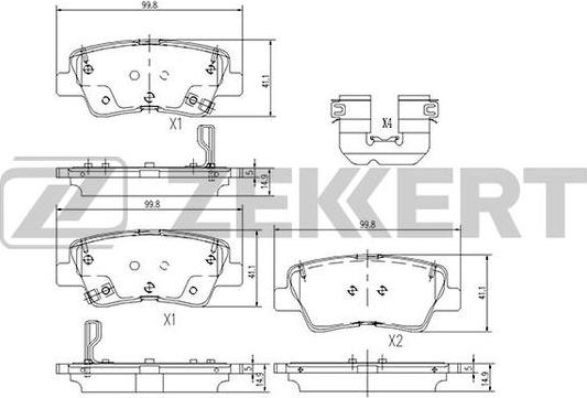 Zekkert BS-1188 - Kit pastiglie freno, Freno a disco autozon.pro