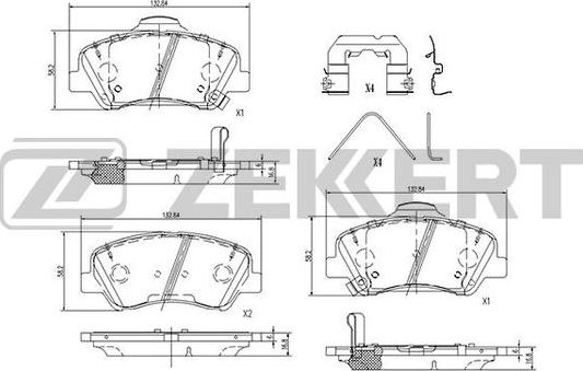 Zekkert BS-1187 - Kit pastiglie freno, Freno a disco autozon.pro