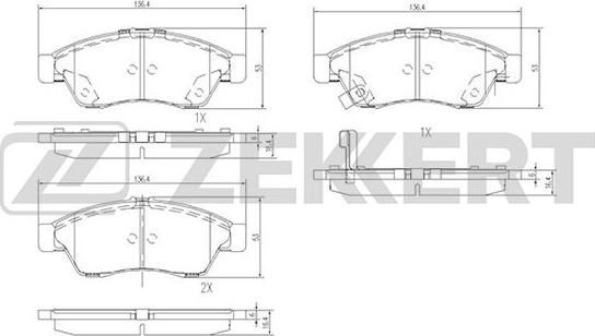 Zekkert BS-1139 - Kit pastiglie freno, Freno a disco autozon.pro