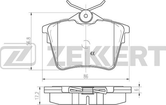 Zekkert BS-1135 - Kit pastiglie freno, Freno a disco autozon.pro