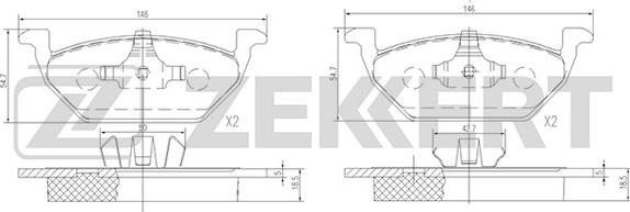 Zekkert BS-1136 - Kit pastiglie freno, Freno a disco autozon.pro