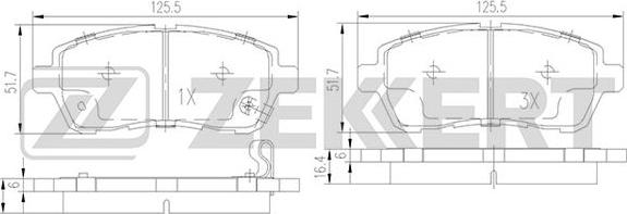 Zekkert BS-1130 - Kit pastiglie freno, Freno a disco autozon.pro