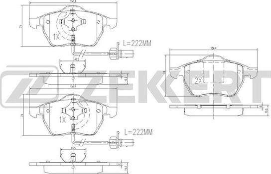 Zekkert BS-1131 - Kit pastiglie freno, Freno a disco autozon.pro