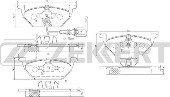 Zekkert BS-1138 - Kit pastiglie freno, Freno a disco autozon.pro