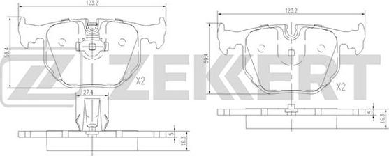 Zekkert BS-1137 - Kit pastiglie freno, Freno a disco autozon.pro