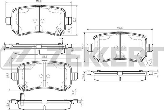 Zekkert BS-1126 - Kit pastiglie freno, Freno a disco autozon.pro