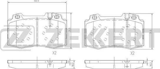 Zekkert BS-1121 - Kit pastiglie freno, Freno a disco autozon.pro