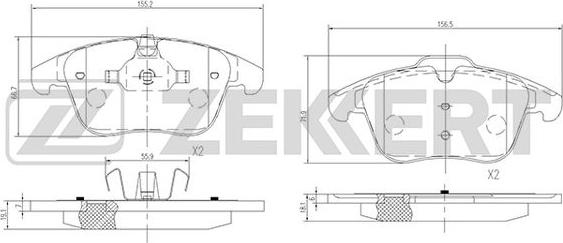 Zekkert BS-1128 - Kit pastiglie freno, Freno a disco autozon.pro