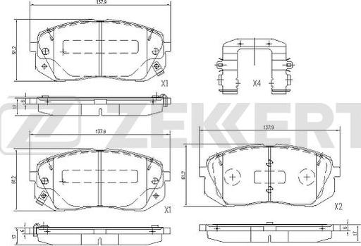 Zekkert BS-1122 - Kit pastiglie freno, Freno a disco autozon.pro