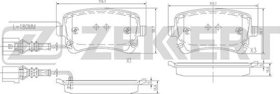 Zekkert BS-1179 - Kit pastiglie freno, Freno a disco autozon.pro