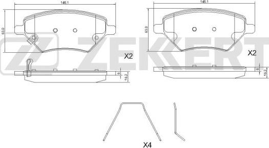 Zekkert BS-1175 - Kit pastiglie freno, Freno a disco autozon.pro