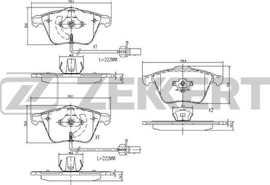 Zekkert BS-1173 - Kit pastiglie freno, Freno a disco autozon.pro