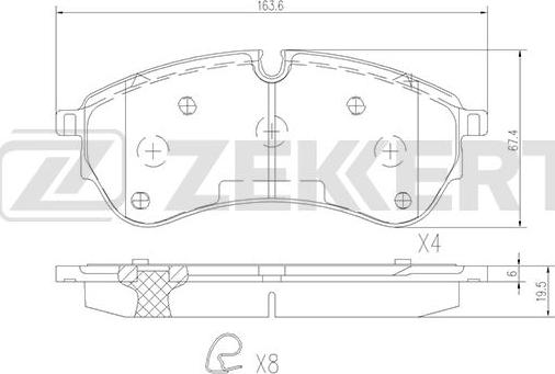 Zekkert BS-1842 - Kit pastiglie freno, Freno a disco autozon.pro