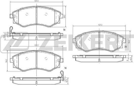 Zekkert BS-1859 - Kit pastiglie freno, Freno a disco autozon.pro