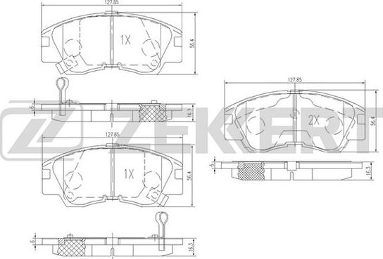 Zekkert BS-1858 - Kit pastiglie freno, Freno a disco autozon.pro