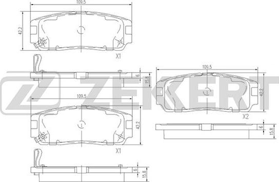 Zekkert BS-1853 - Kit pastiglie freno, Freno a disco autozon.pro