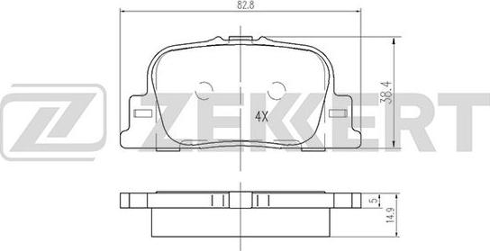 Zekkert BS-1865 - Kit pastiglie freno, Freno a disco autozon.pro