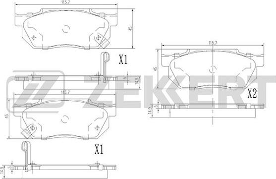 Zekkert BS-1860 - Kit pastiglie freno, Freno a disco autozon.pro