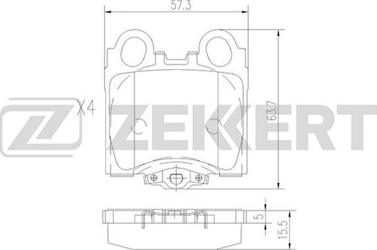 Zekkert BS-1861 - Kit pastiglie freno, Freno a disco autozon.pro