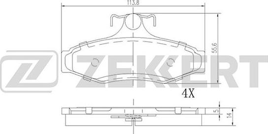 Zekkert BS-1863 - Kit pastiglie freno, Freno a disco autozon.pro