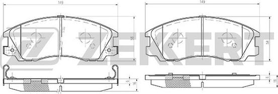 Zekkert BS-1808 - Kit pastiglie freno, Freno a disco autozon.pro