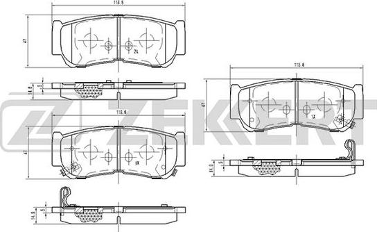 Zekkert BS-1810 - Kit pastiglie freno, Freno a disco autozon.pro