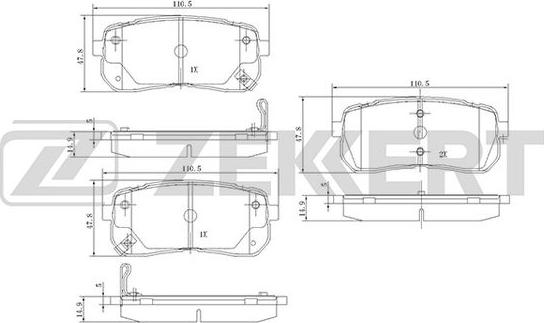 Zekkert BS-1811 - Kit pastiglie freno, Freno a disco autozon.pro