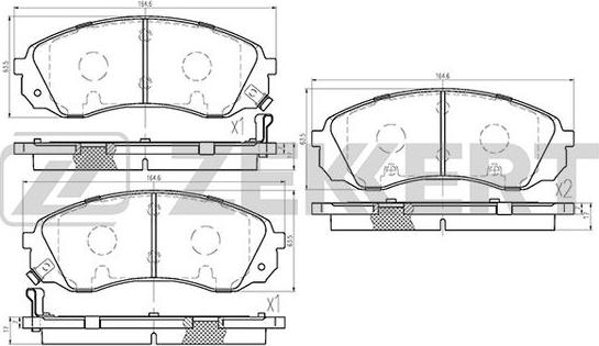 Zekkert BS-1812 - Kit pastiglie freno, Freno a disco autozon.pro