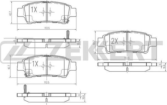 Zekkert BS-1880 - Kit pastiglie freno, Freno a disco autozon.pro