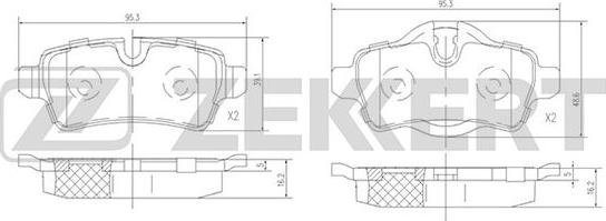 Zekkert BS-1881 - Kit pastiglie freno, Freno a disco autozon.pro