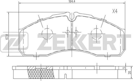 Zekkert BS-1883 - Kit pastiglie freno, Freno a disco autozon.pro