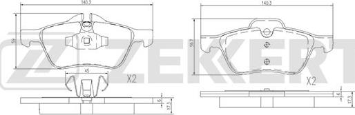 Zekkert BS-1835 - Kit pastiglie freno, Freno a disco autozon.pro