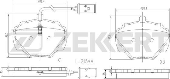 Zekkert BS-1830 - Kit pastiglie freno, Freno a disco autozon.pro