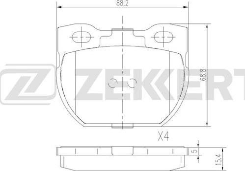 Zekkert BS-1826 - Kit pastiglie freno, Freno a disco autozon.pro