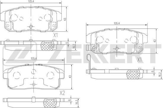 Zekkert BS-1827 - Kit pastiglie freno, Freno a disco autozon.pro